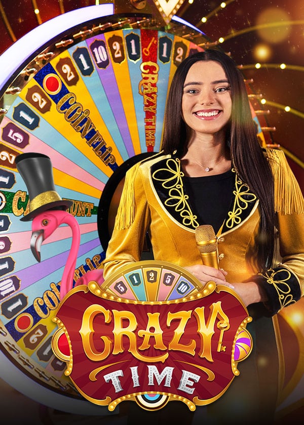 Mise dans le jeu Crazy Time avec croupier en direct